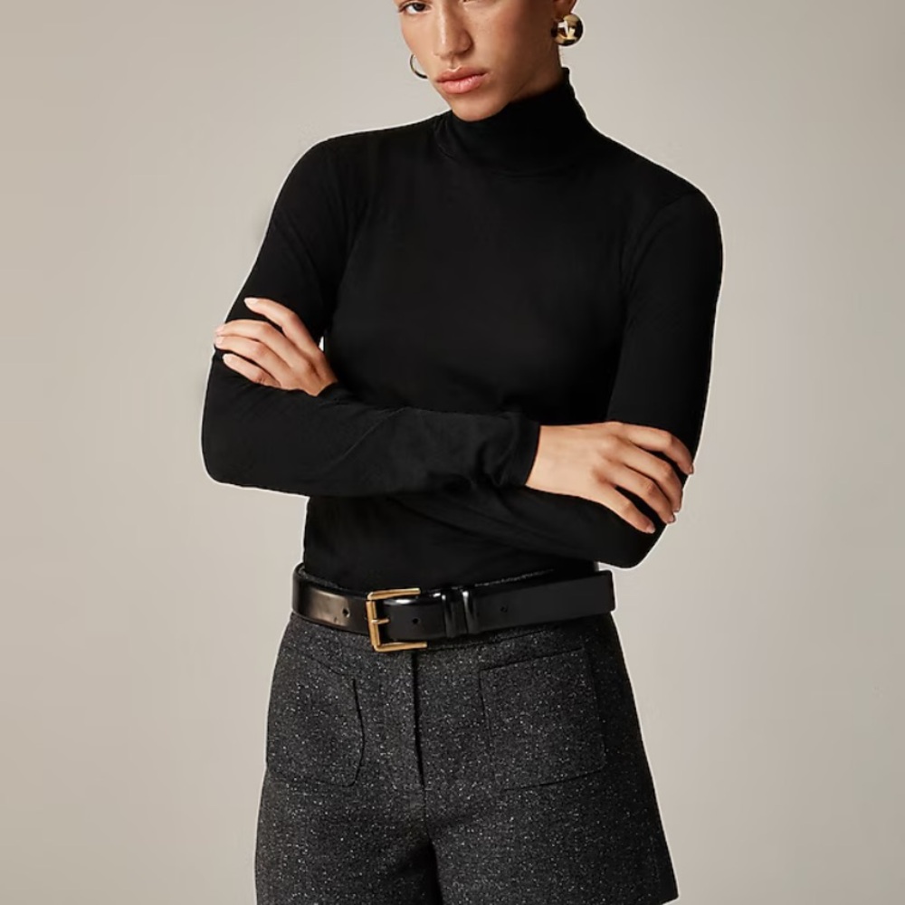 J Crew Black Tissue turtleneck